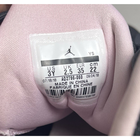 Jordan Jumpman Team II GS Girls 3Y Anthracite Black & Pink Sneakers 820276-060 - Picture 2 of 12